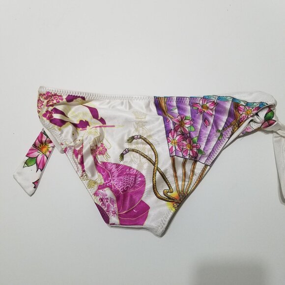 Christian Audigier Floral Print Swim Bikini Bottom Size M - Picture 4 of 8